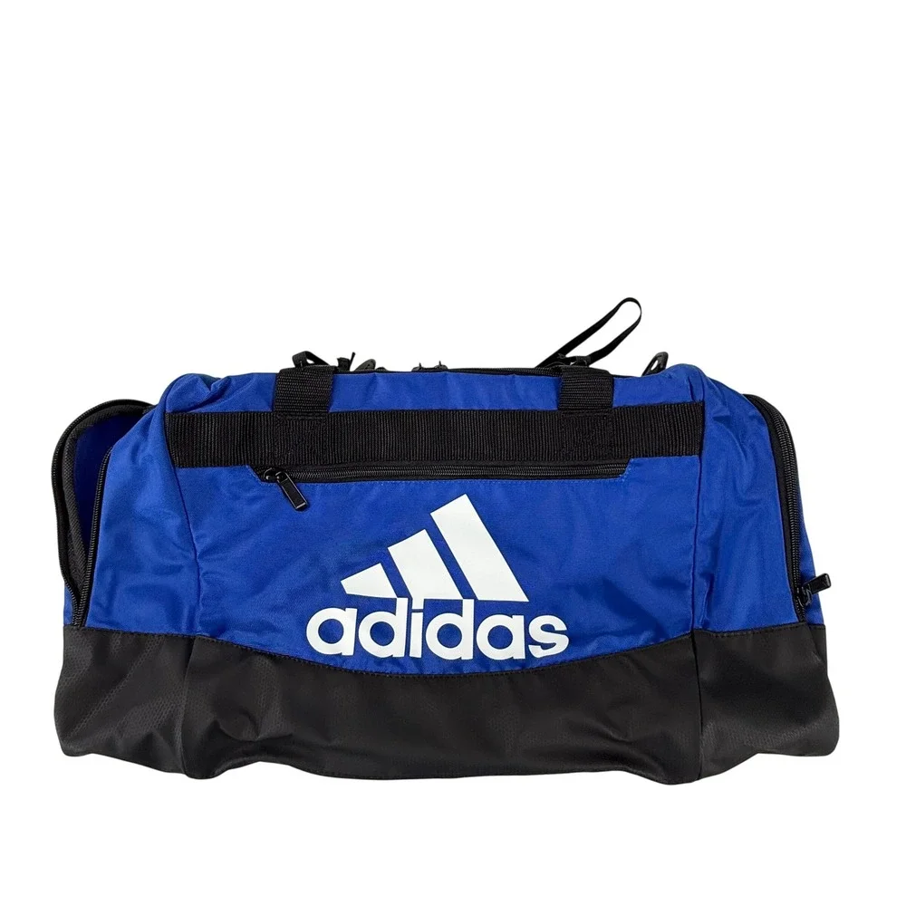 Adidas Defender IV Small Duffel Bag Royal Blue Black Water Resistant Gym Travel